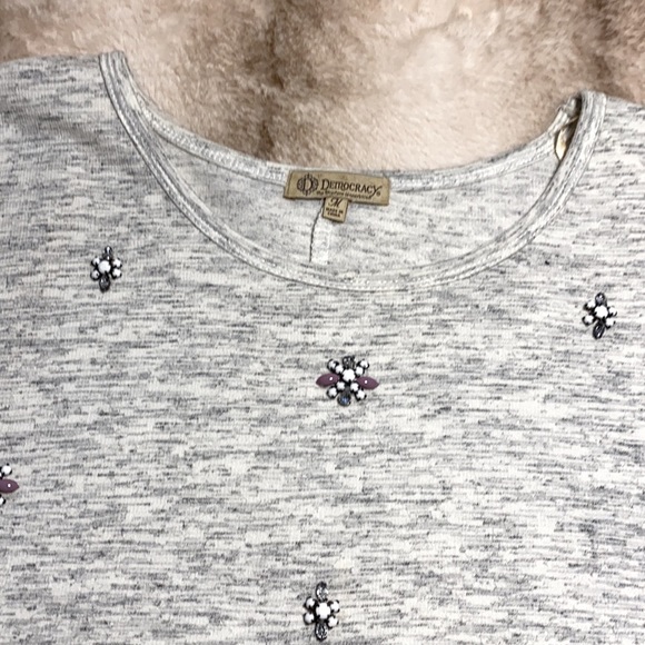 Democracy Pullover sweater Women embellished rhinestones/ bids oversized - Picture 8 of 15